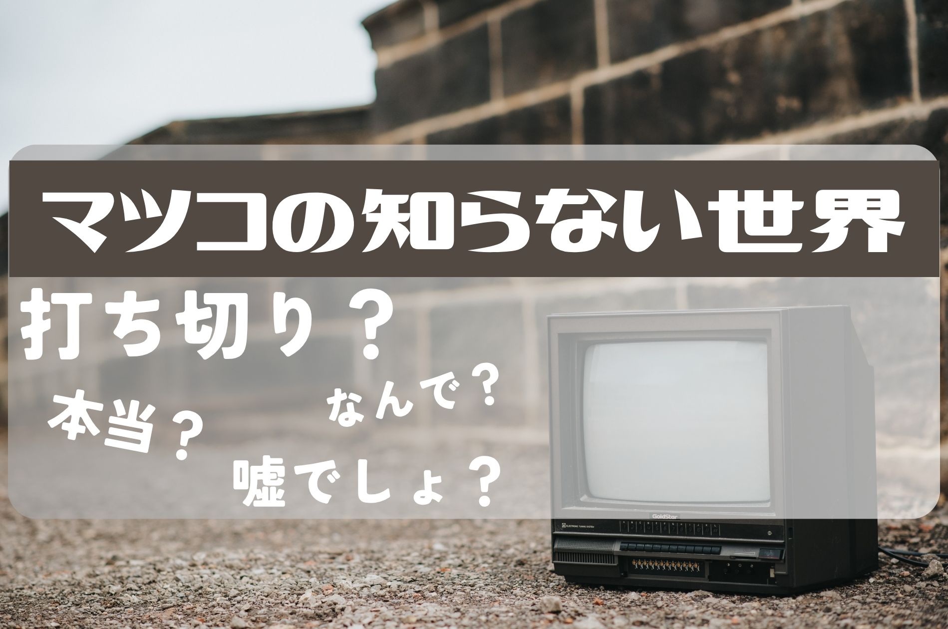 マツコの知らない世界打ち切り