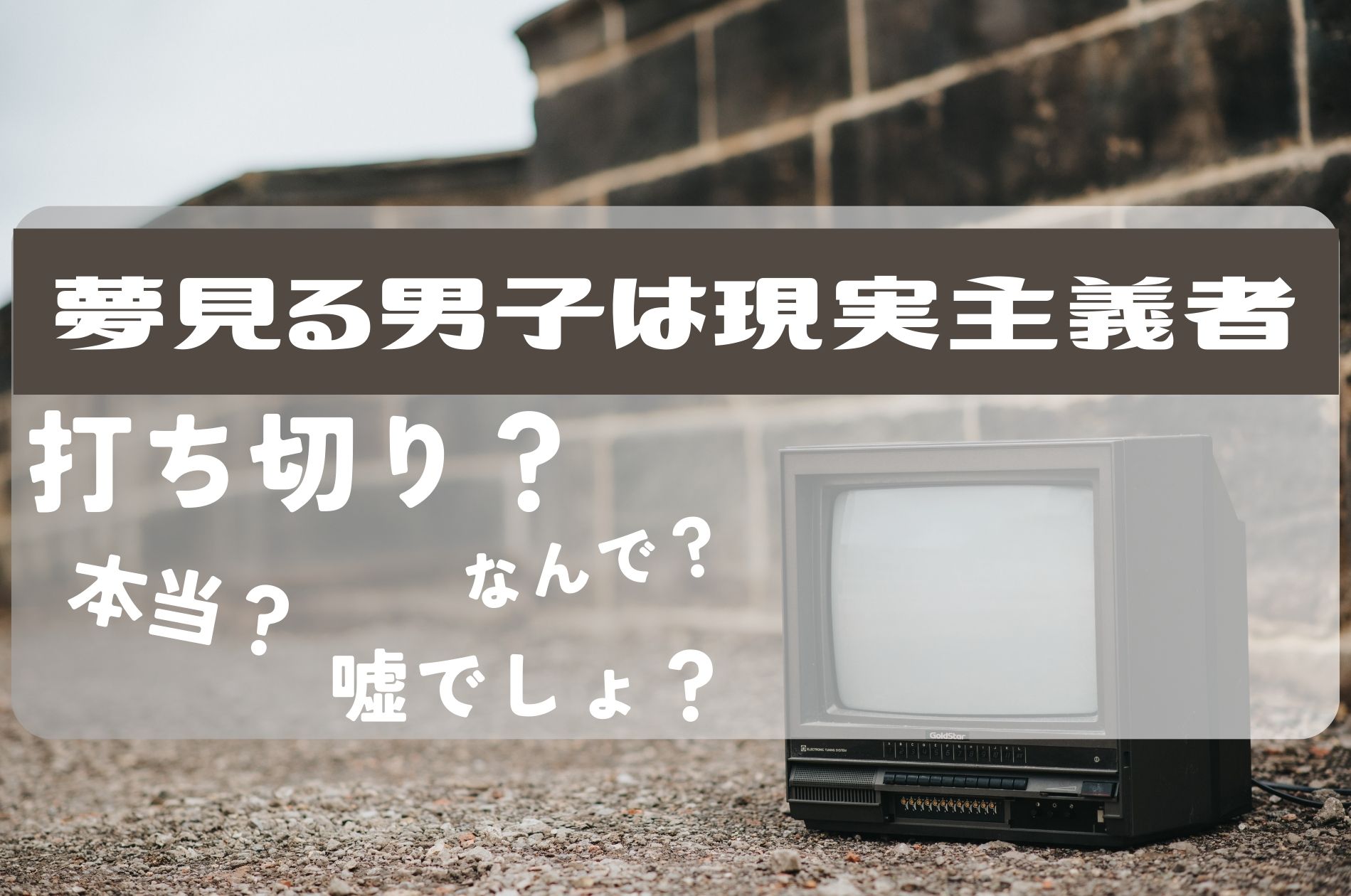 夢見る男子は現実主義者打ち切り